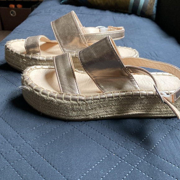 Rose gold jute wrapped platform sandals - Sz 7 - Picture 4 of 6